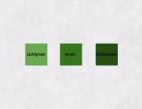 lichtgroen, groen, donkergroen